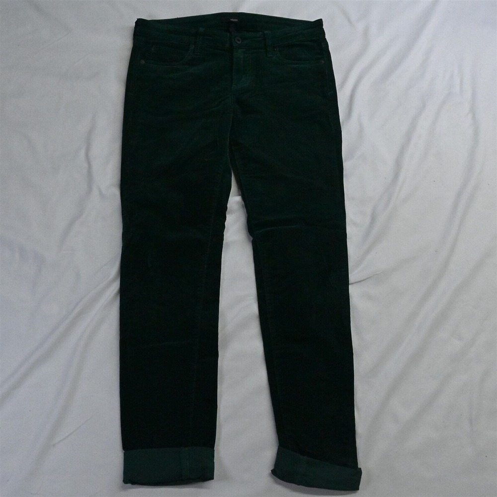 edyson 28 Green Corduroy‎ Skinny 5 Pocket Cords Pants